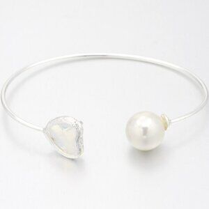 Silver Plated Brass Glass Cuff Bangles, Torque Bangle,  NWOT Mix & Match 2/$10